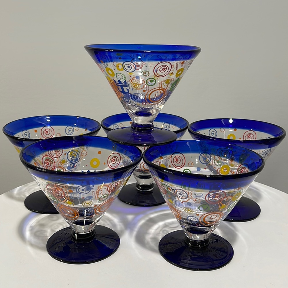 Kosta Boda handblown glasses Royal Caribbean Martini Margarita Dessert set of 6